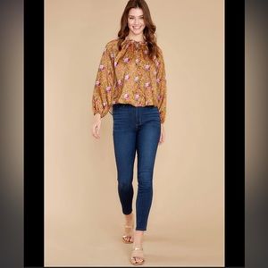 NWT LoveShackFancy Manchester floral blouse